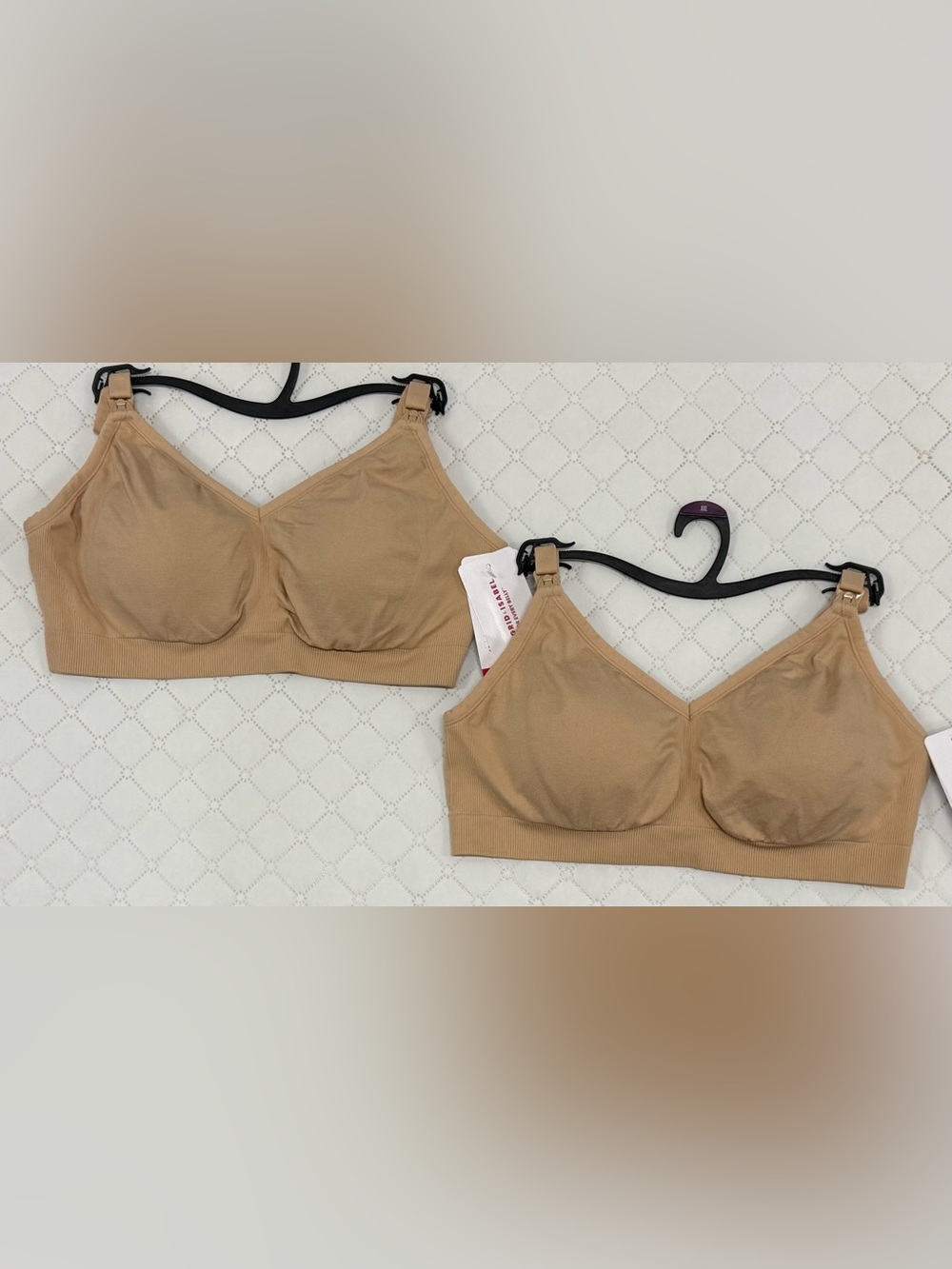 Ingrid & Isabel Women’s 2-Pack Nursing & Pumping Bras XXL Nude NWT